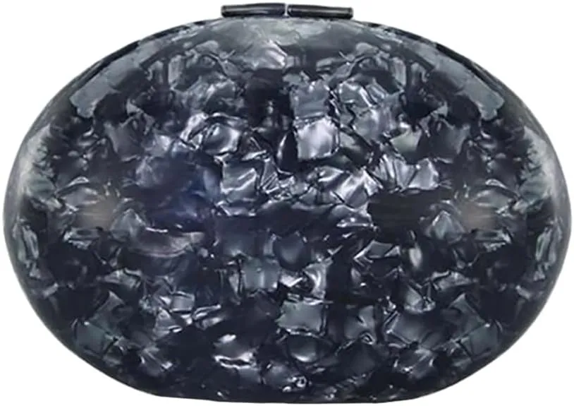 Women Acrylic Evening Clutch Bag Glitter Marble Purse Chain Shoulder Crossbody Bag for Party Prom Cocktail Wedding