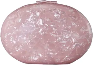 Women Acrylic Evening Clutch Bag Glitter Marble Purse Chain Shoulder Crossbody Bag for Party Prom Cocktail Wedding
