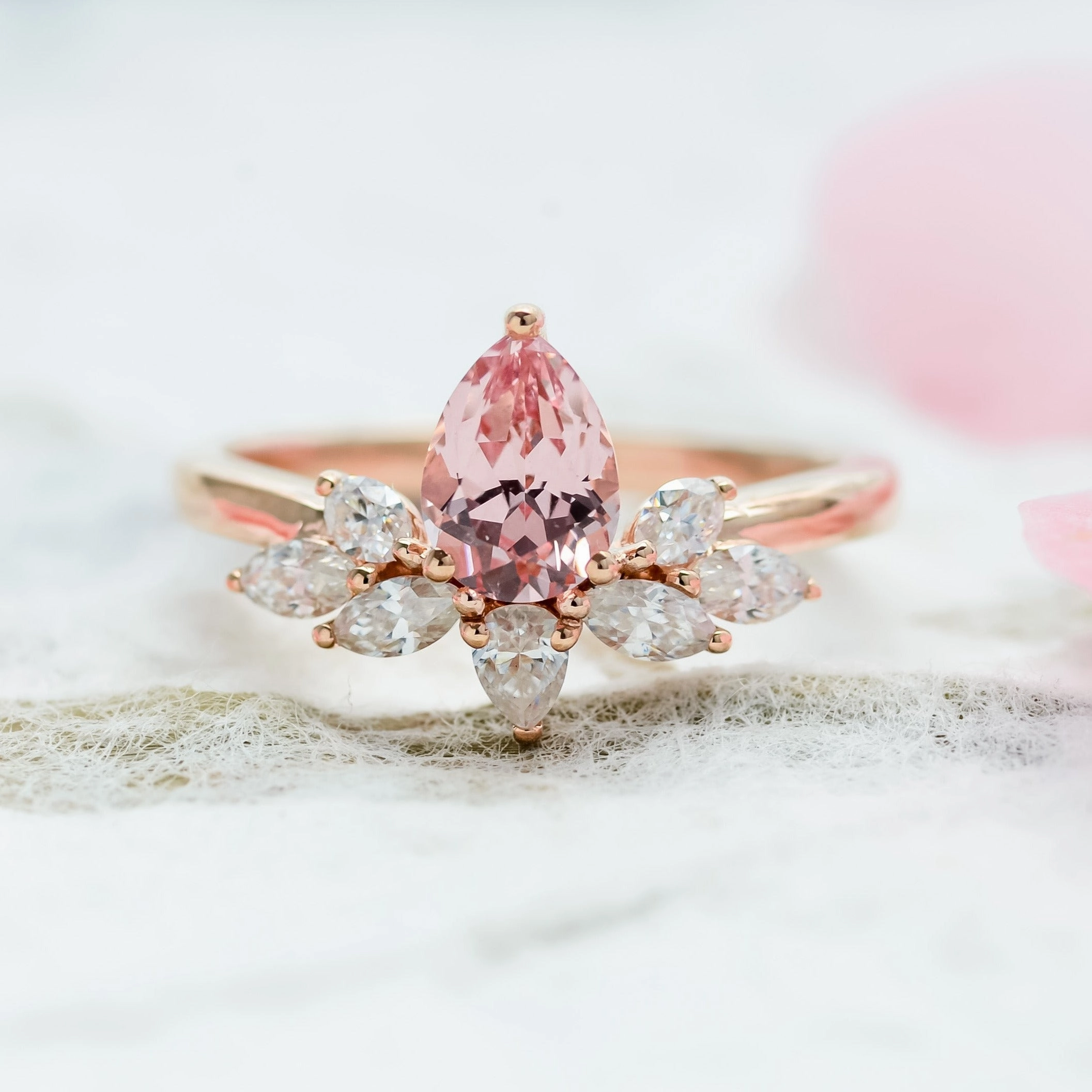 Wren | Cultured Rosé Sapphire Water Lily Ring