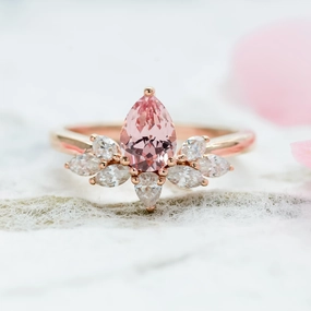 Wren | Cultured Rosé Sapphire Water Lily Ring
