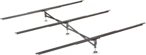 X-Support Bed Frame Support System, GS-3 XS Model - 3 Cross Rails and 3 Legs - Strong Center Support Base for Full, Queen and King Mattress, Box Springs, and Bed Foundations