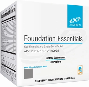 XYMOGEN Foundation Essentials - 5-Product Packets with ProbioMax Probiotic, ActivNutrients Multivitamin Without Iron, Omega MonoPure 650 Fish Oil, OptiMag Magnesium   Vitamin D3 2000 (30 Packets)
