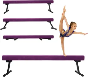 YANGG 6FT/8FT Gymnastic Balance Beam,Adjustable High and Low Level Floor Beam - Highly Stable - Gym Practice Training Equipment for Kids Children Girls Home