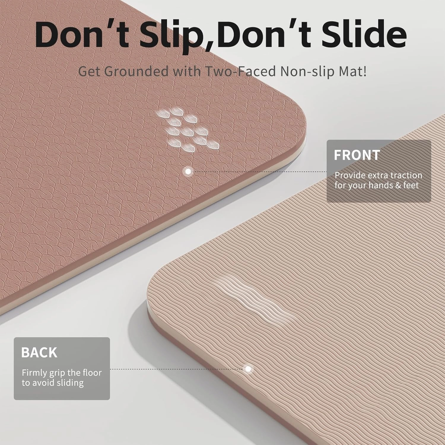 Yoga Mat 8mm Super Thick TPE Fitness Exercise Mat, Non-Slip, Odorless and Tear Resistant, Unisex, With Strap, Suitable for Yoga, Pilates, Meditation, Home Floor Exercise