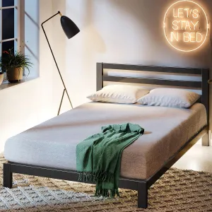 ZINUS Arnav Metal Platform Bed Frame with Headboard, Wood Slat Support, No Box Spring Needed, Easy Assembly, Full