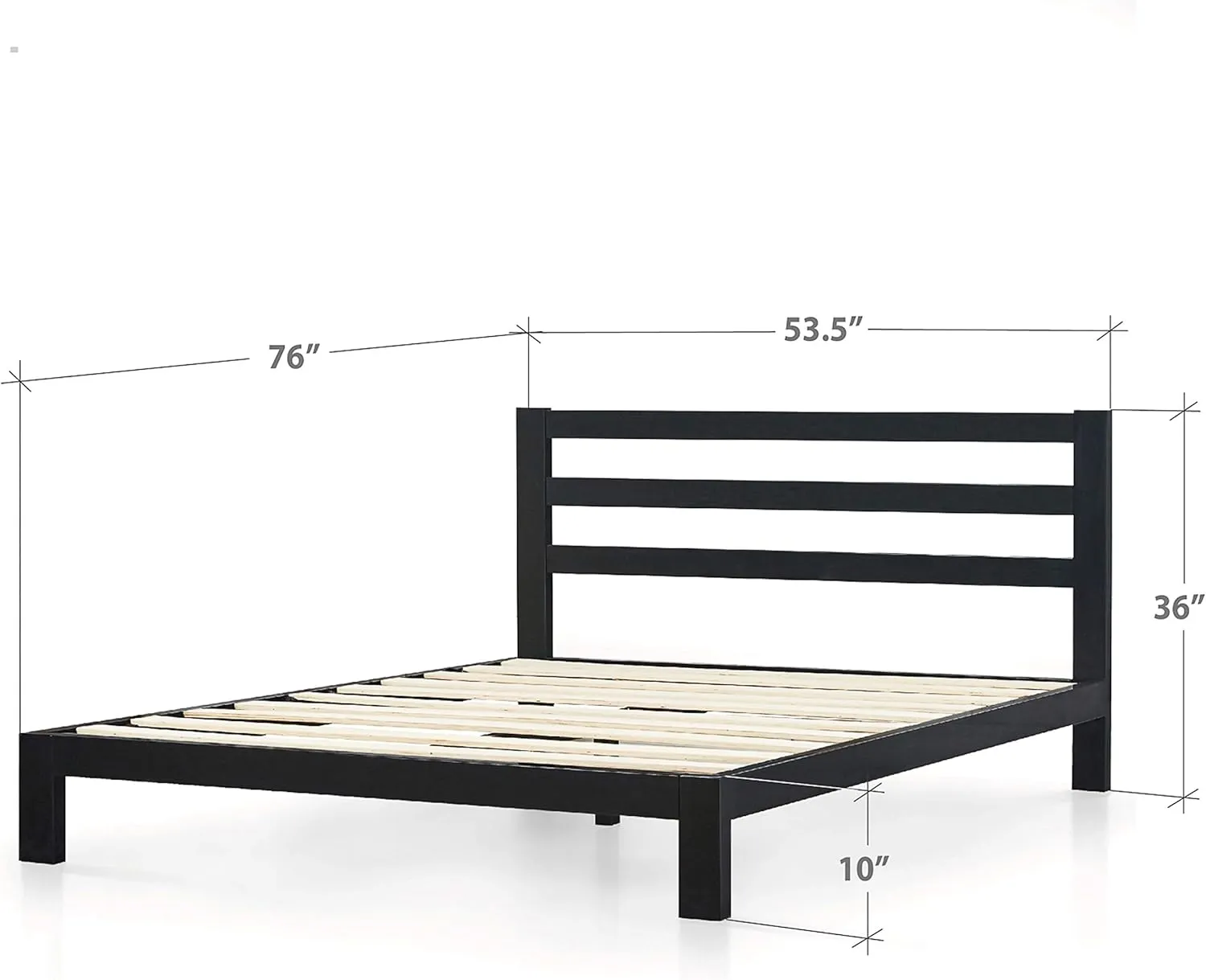 ZINUS Arnav Metal Platform Bed Frame with Headboard, Wood Slat Support, No Box Spring Needed, Easy Assembly, Full