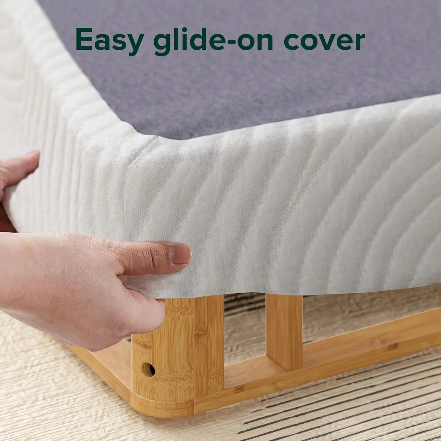 ZINUS Edgar 8 Inch Bamboo Box Spring, Mattress Foundation, Sturdy Bamboo Structure, Low Profile, Easy Assembly, Queen