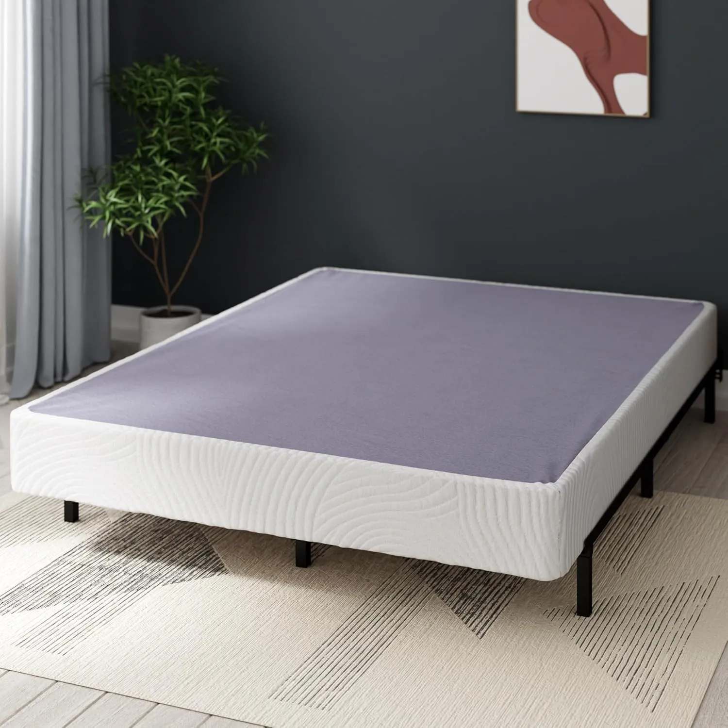 ZINUS Edgar 8 Inch Bamboo Box Spring, Mattress Foundation, Sturdy Bamboo Structure, Low Profile, Easy Assembly, Queen