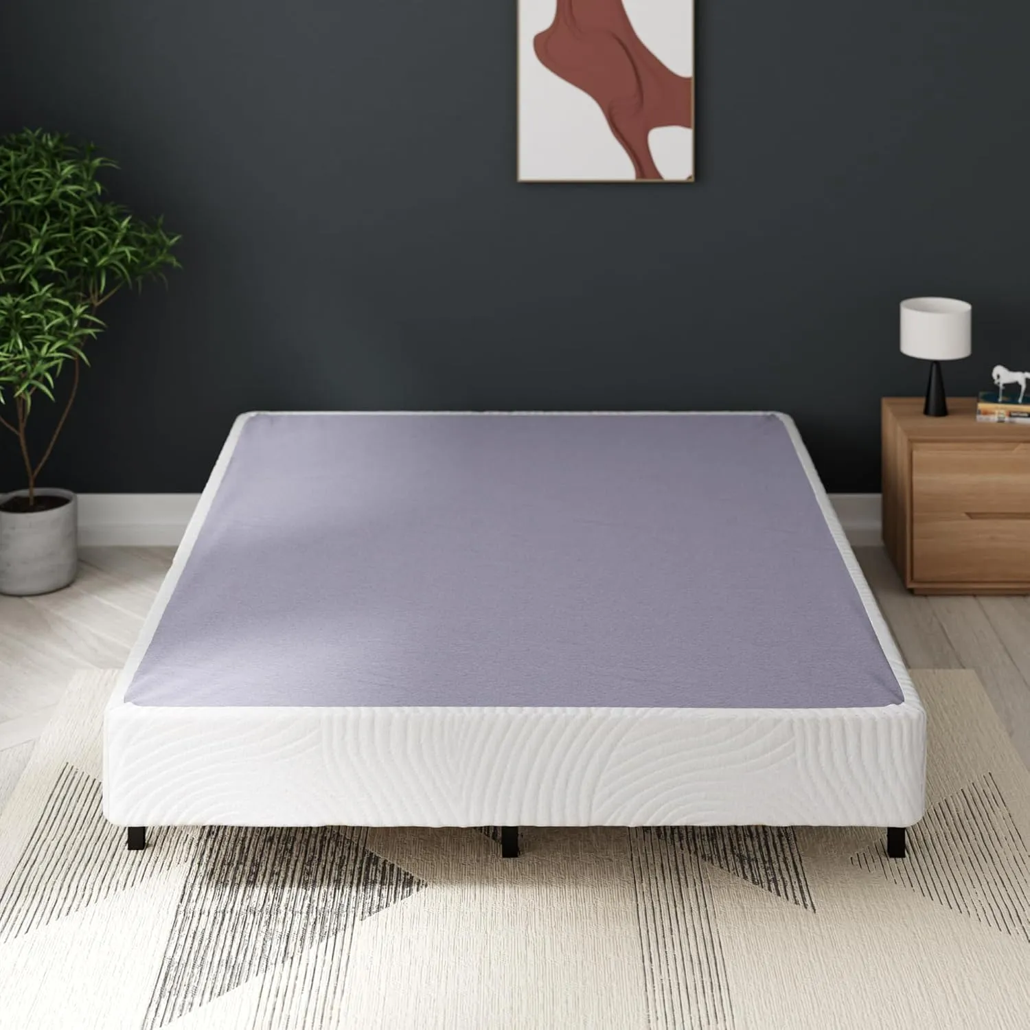 ZINUS Edgar 8 Inch Bamboo Box Spring, Mattress Foundation, Sturdy Bamboo Structure, Low Profile, Easy Assembly, Queen