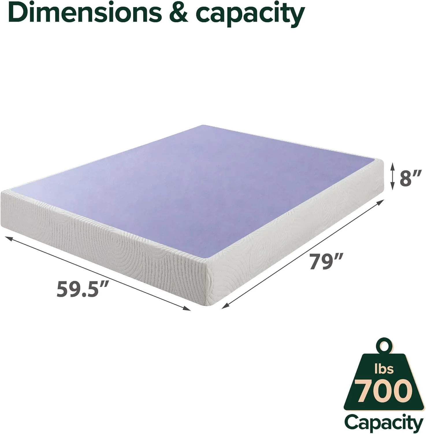 ZINUS Edgar 8 Inch Bamboo Box Spring, Mattress Foundation, Sturdy Bamboo Structure, Low Profile, Easy Assembly, Queen