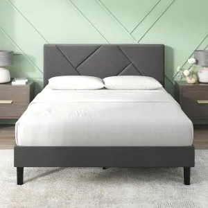 ZINUS Judy Upholstered Platform Bed Frame, Mattress Foundation, Wood Slat Support, No Box Spring Needed, Eco Friendly WonderBox (TM), Easy Assembly, Dark Grey, King