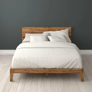 ZINUS Julia Wood Platform Bed Frame, Solid Wood Foundation with Wood Slat Support, No Box Spring Needed, Easy Assembly, Queen
