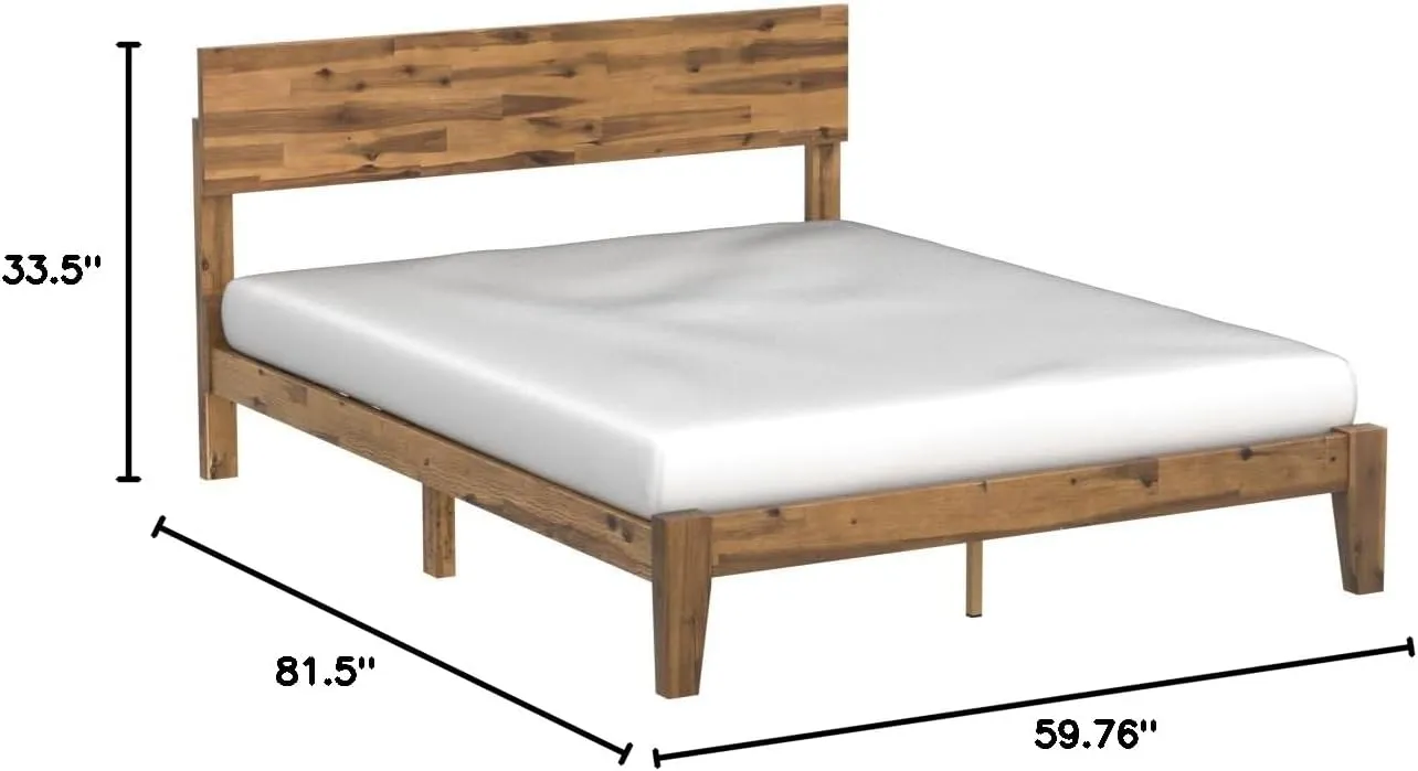 ZINUS Julia Wood Platform Bed Frame, Solid Wood Foundation with Wood Slat Support, No Box Spring Needed, Easy Assembly, Queen