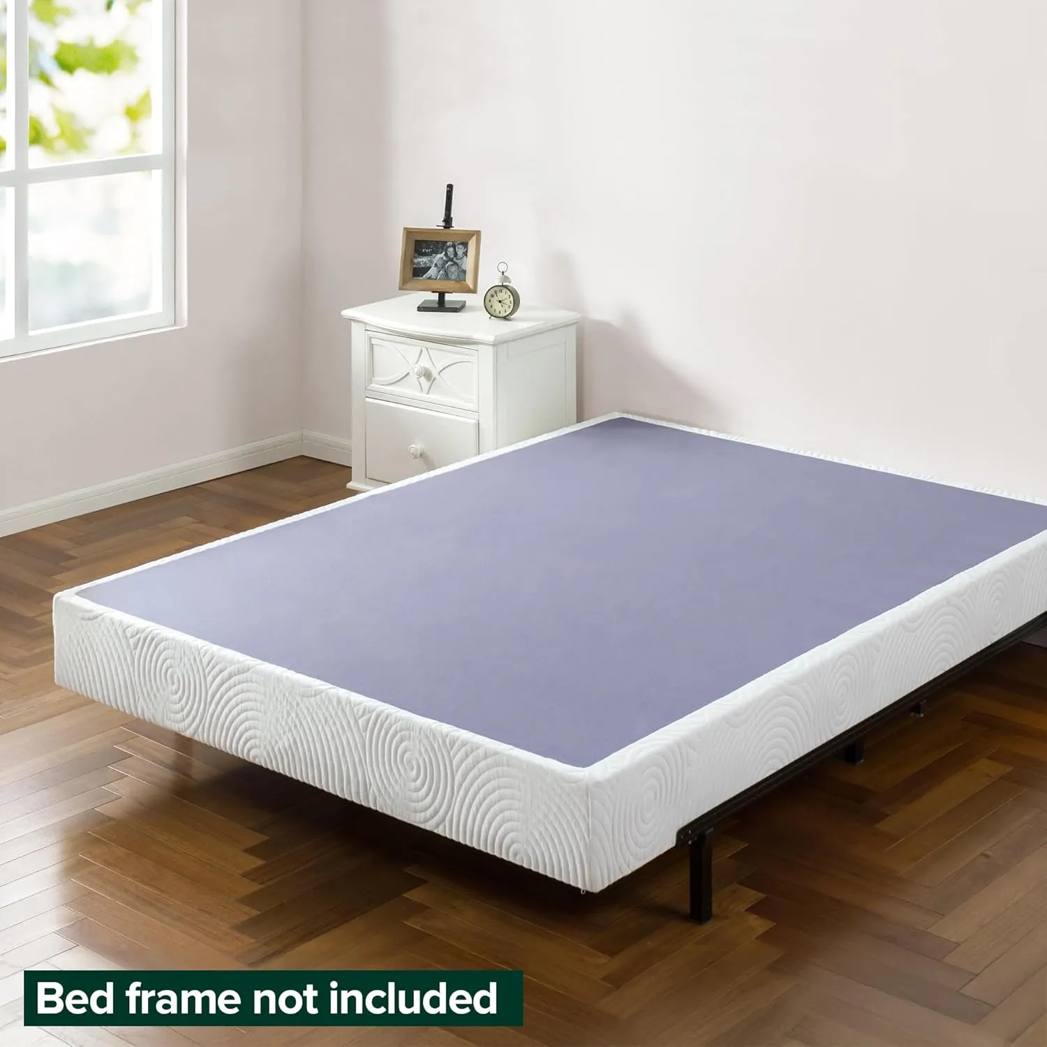 ZINUS Metal Box Spring with Wood Slats, 7.5 Inch Mattress Foundation, Sturdy Steel Structure, Easy Assembly, King