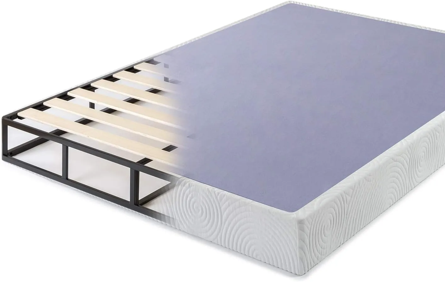 ZINUS Metal Box Spring with Wood Slats, 7.5 Inch Mattress Foundation, Sturdy Steel Structure, Easy Assembly, King