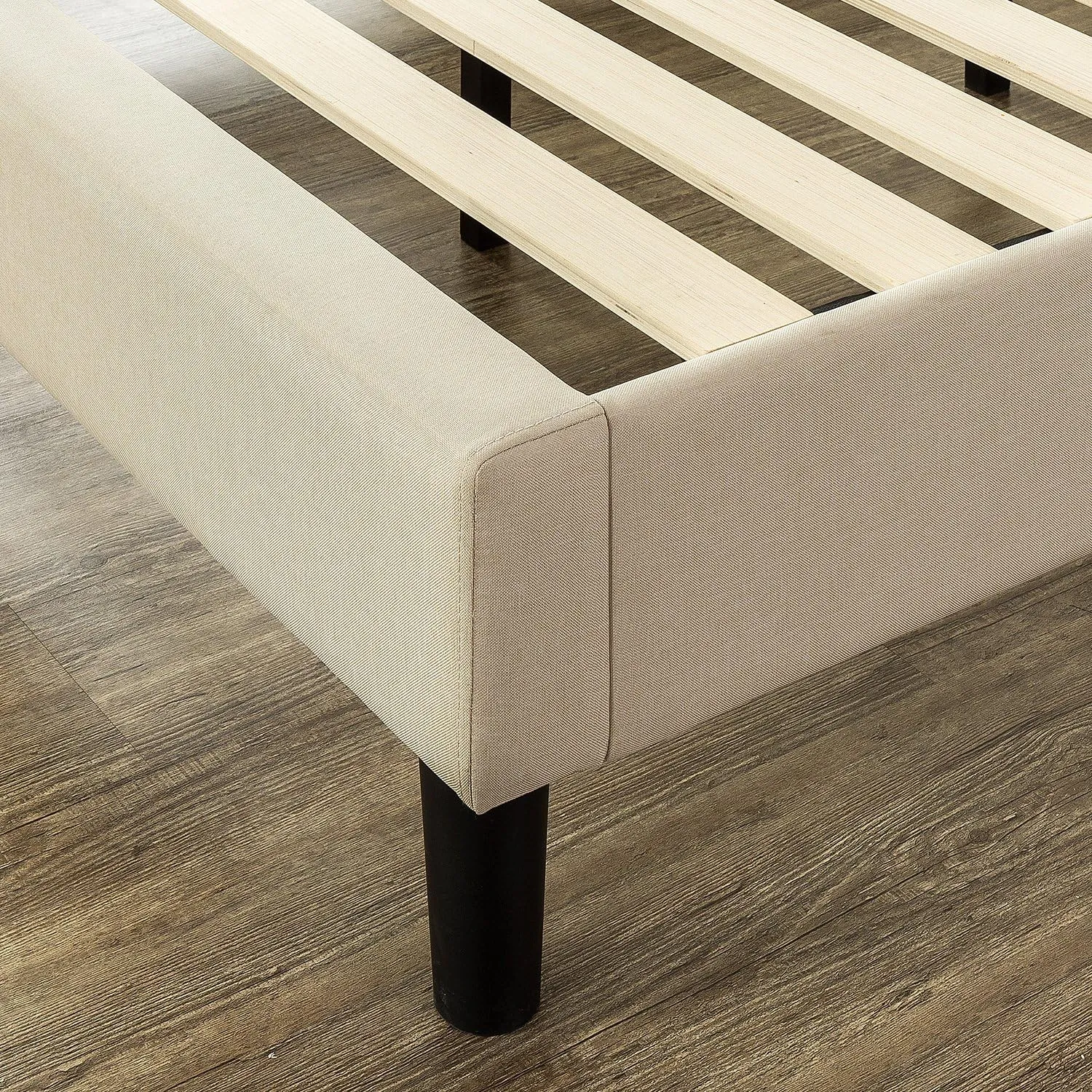 ZINUS Misty Upholstered Platform Bed Frame, Mattress Foundation, Wood Slat Support, No Box Spring Needed, Easy Assembly, Taupe, King