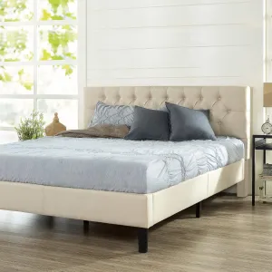 ZINUS Misty Upholstered Platform Bed Frame, Mattress Foundation, Wood Slat Support, No Box Spring Needed, Easy Assembly, Taupe, King