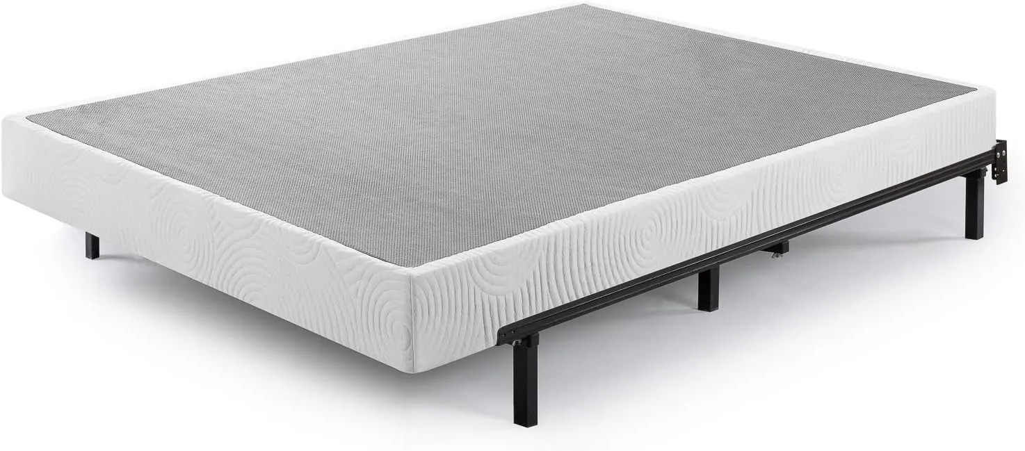 ZINUS Quick Lock Metal Smart Box Spring, 7.5 Inch Mattress Foundation, Strong Metal Structure, Easy Assembly, Queen, White, Hassle & Headache Free - Comes Together With Easy-to-follow In