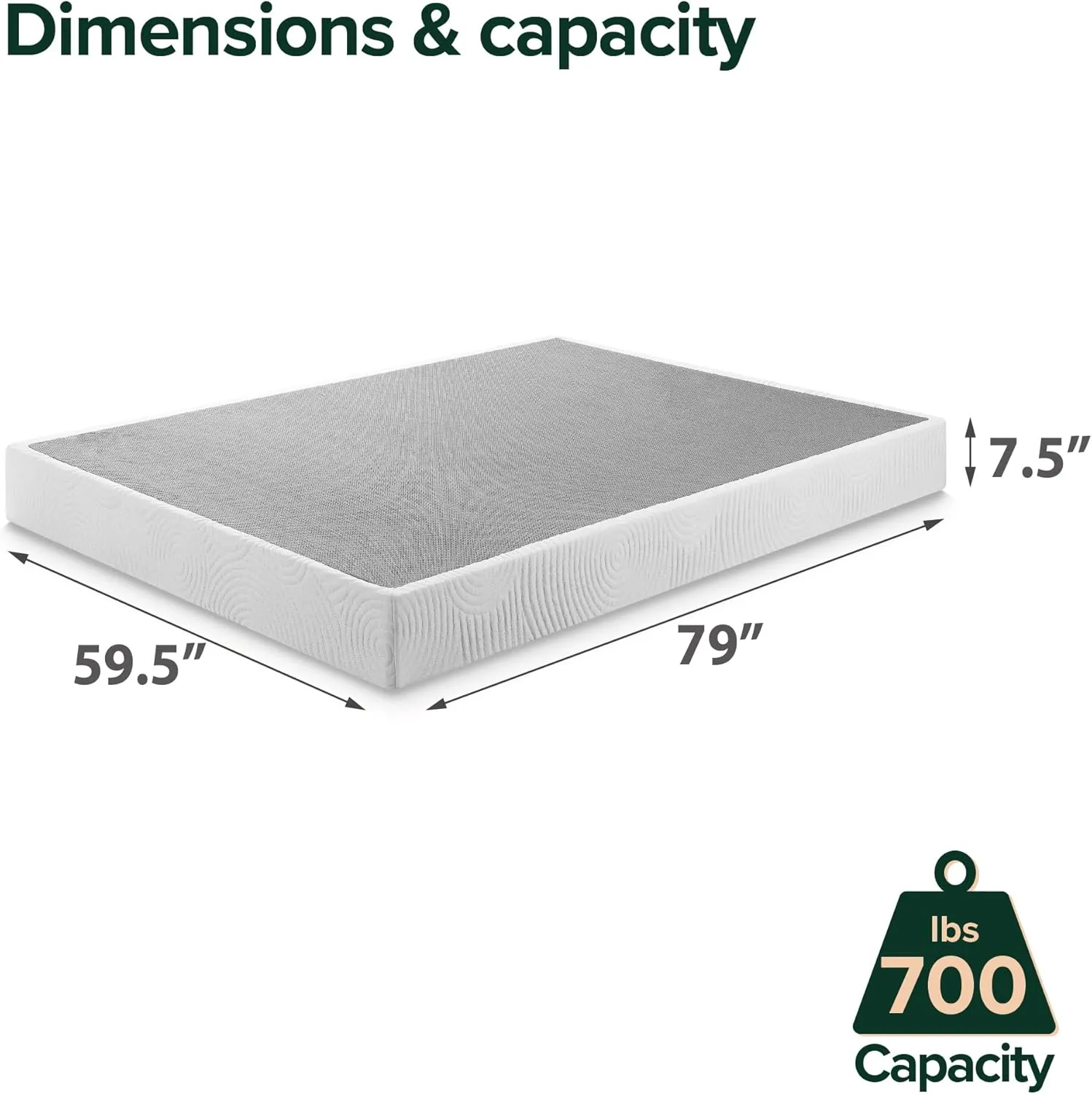 ZINUS Quick Lock Metal Smart Box Spring, 7.5 Inch Mattress Foundation, Strong Metal Structure, Easy Assembly, Queen, White, Hassle & Headache Free - Comes Together With Easy-to-follow In