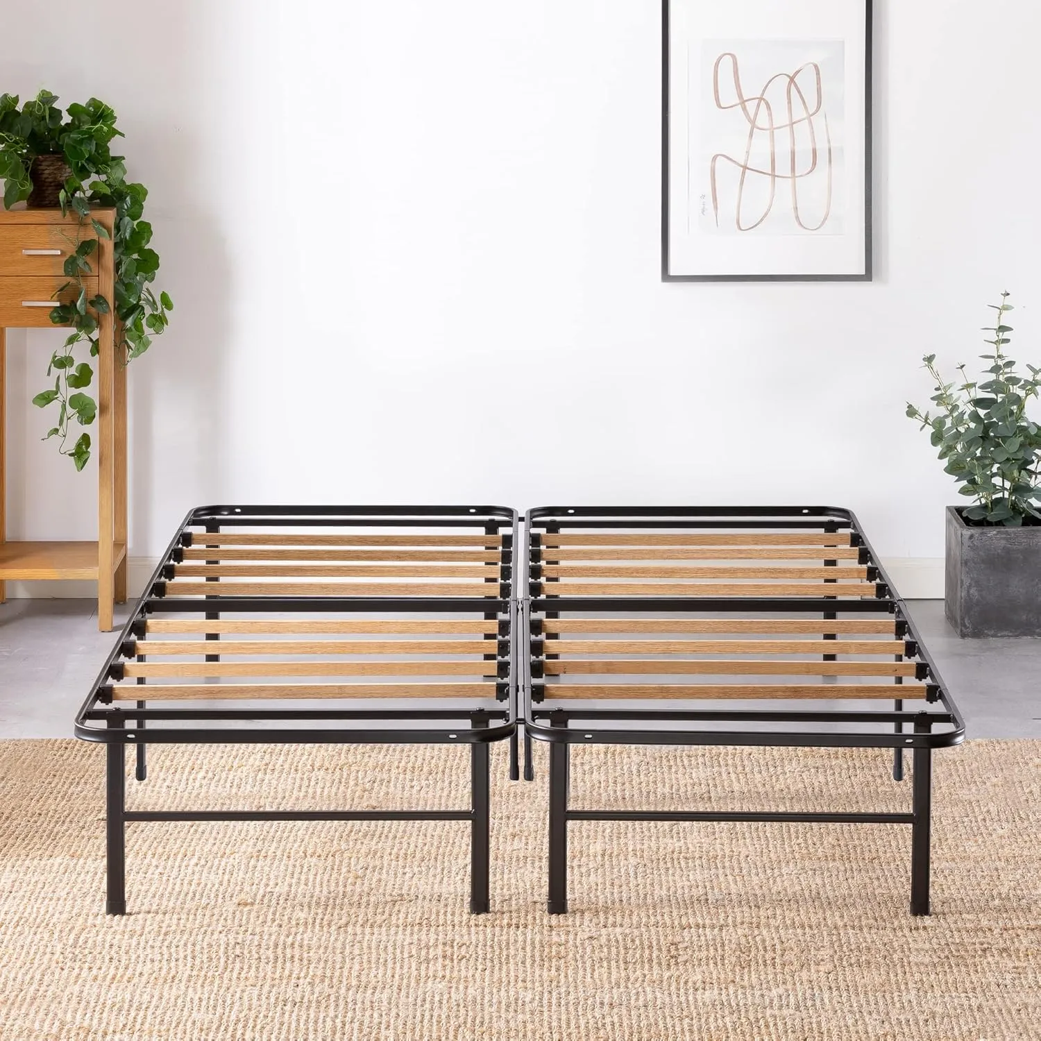 ZINUS SmartBase Essential Mattress Foundation with Bamboo Slats, Metal Platform Bed Frame, Sustainable Bamboo Slat Support, No Box Spring Needed, Easy Assembly, Full
