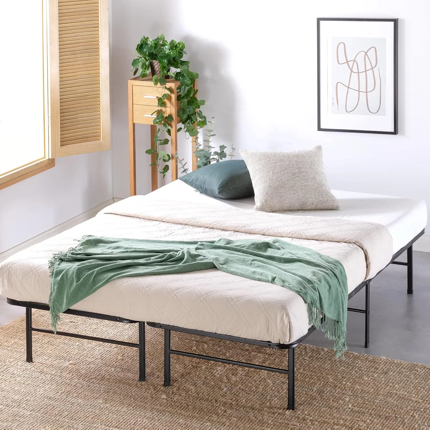 ZINUS SmartBase Essential Mattress Foundation with Bamboo Slats, Metal Platform Bed Frame, Sustainable Bamboo Slat Support, No Box Spring Needed, Easy Assembly, Full