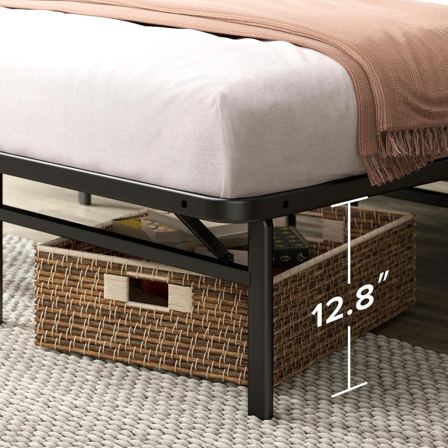 ZINUS SmartBase Super Heavy Duty Mattress Foundation with 4400lbs Weight Capacity, 14 Inch Metal Platform Bed Frame, No Box Spring Needed, Sturdy Steel Frame, Underbed Storage, Queen