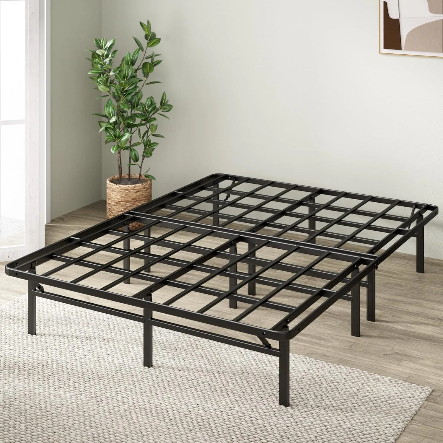 ZINUS SmartBase Super Heavy Duty Mattress Foundation with 4400lbs Weight Capacity, 14 Inch Metal Platform Bed Frame, No Box Spring Needed, Sturdy Steel Frame, Underbed Storage, Queen
