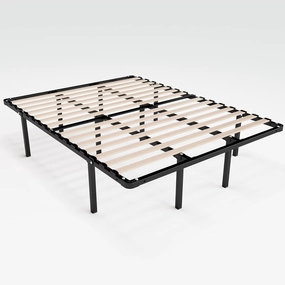 ZINUS 14 Inch SmartBase Euro Slats Mattress Foundation Metal Platform Bed, Box Spring Needed, Sturdy Steel & Wood Frame. Underbed Storage, King, Black