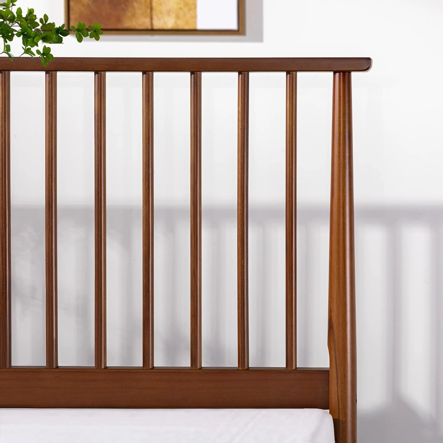 ZINUS Linda Mid Century Wood Platform Bed Frame, Solid Wood Foundation, Wood Slat Support, No Box Spring Needed, Easy Assembly, King,Brown
