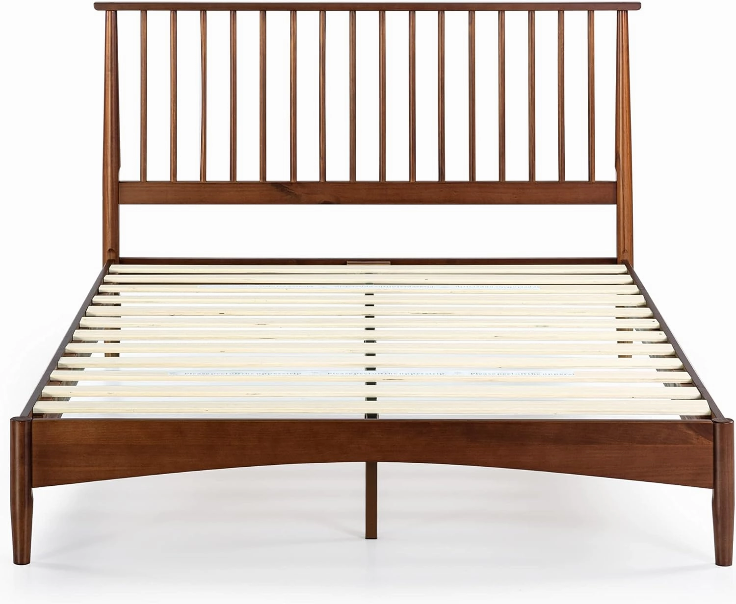 ZINUS Linda Mid Century Wood Platform Bed Frame, Solid Wood Foundation, Wood Slat Support, No Box Spring Needed, Easy Assembly, King,Brown
