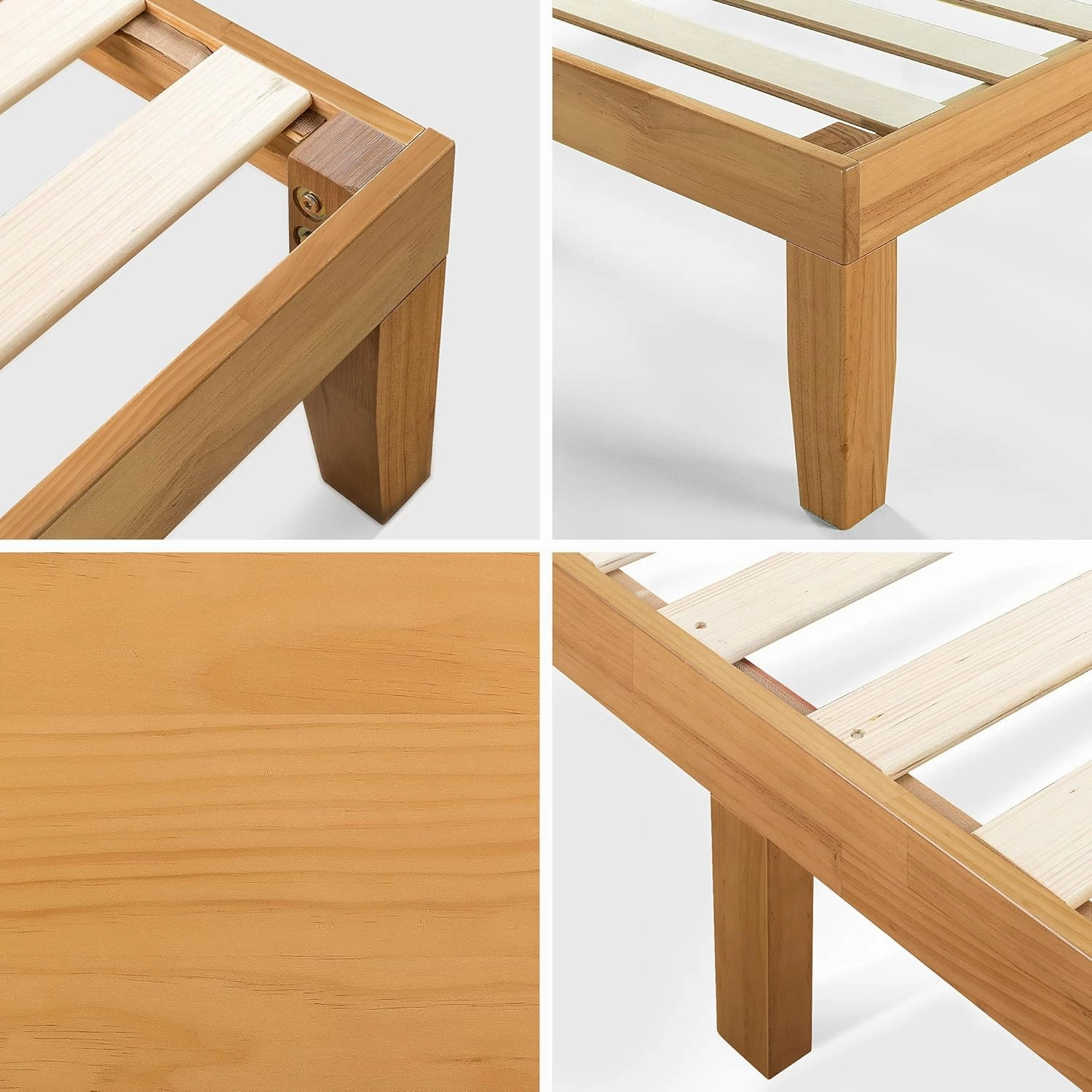 ZINUS Moiz Wood Platform Bed Frame, Wood Slat Support, No Box Spring Needed, Easy Assembly, Natural, Queen