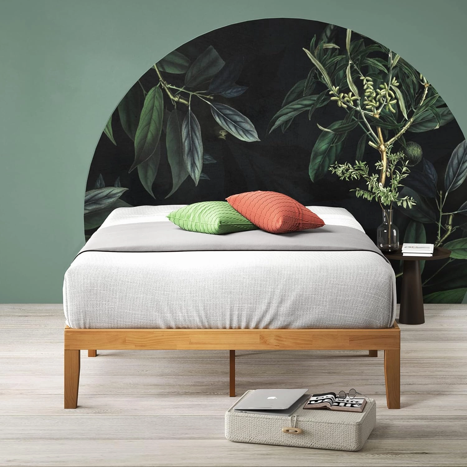 ZINUS Moiz Wood Platform Bed Frame, Wood Slat Support, No Box Spring Needed, Easy Assembly, Natural, Queen