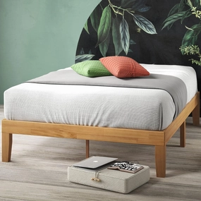 ZINUS Moiz Wood Platform Bed Frame, Wood Slat Support, No Box Spring Needed, Easy Assembly, Natural, Queen