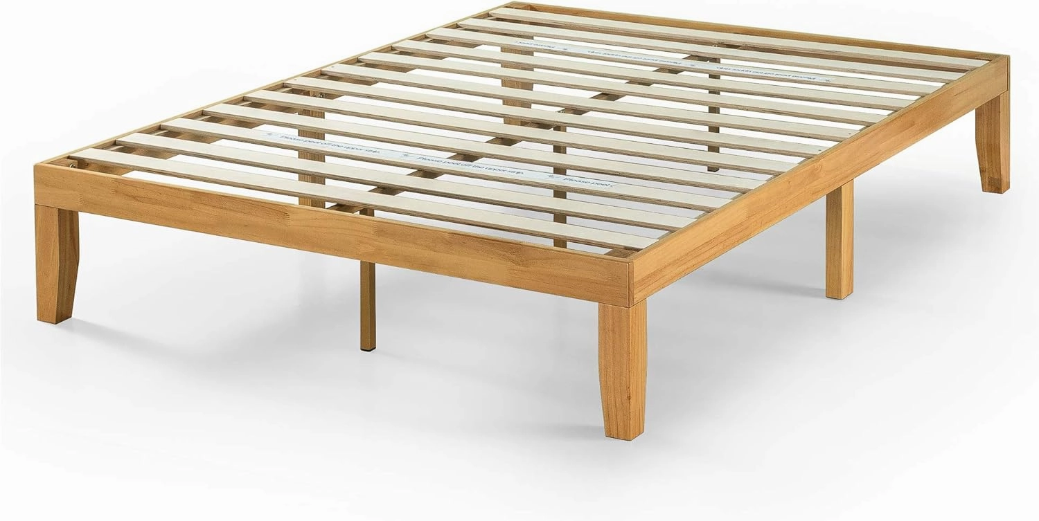 ZINUS Moiz Wood Platform Bed Frame, Wood Slat Support, No Box Spring Needed, Easy Assembly, Natural, Queen