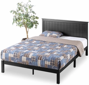 ZINUS Santiago Platform Bed Frame, Wood Slat Support, No Box Spring Needed, Easy Assembly, Queen, Black