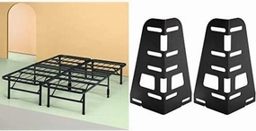 Zinus Shawn 14 Inch SmartBase Mattress Foundation / Platform Bed Frame / Box Spring Replacement / Quiet Noise-Free / Maximum Under-bed Storage, Queen AND Zinus Headboard Bracket, Set of 2