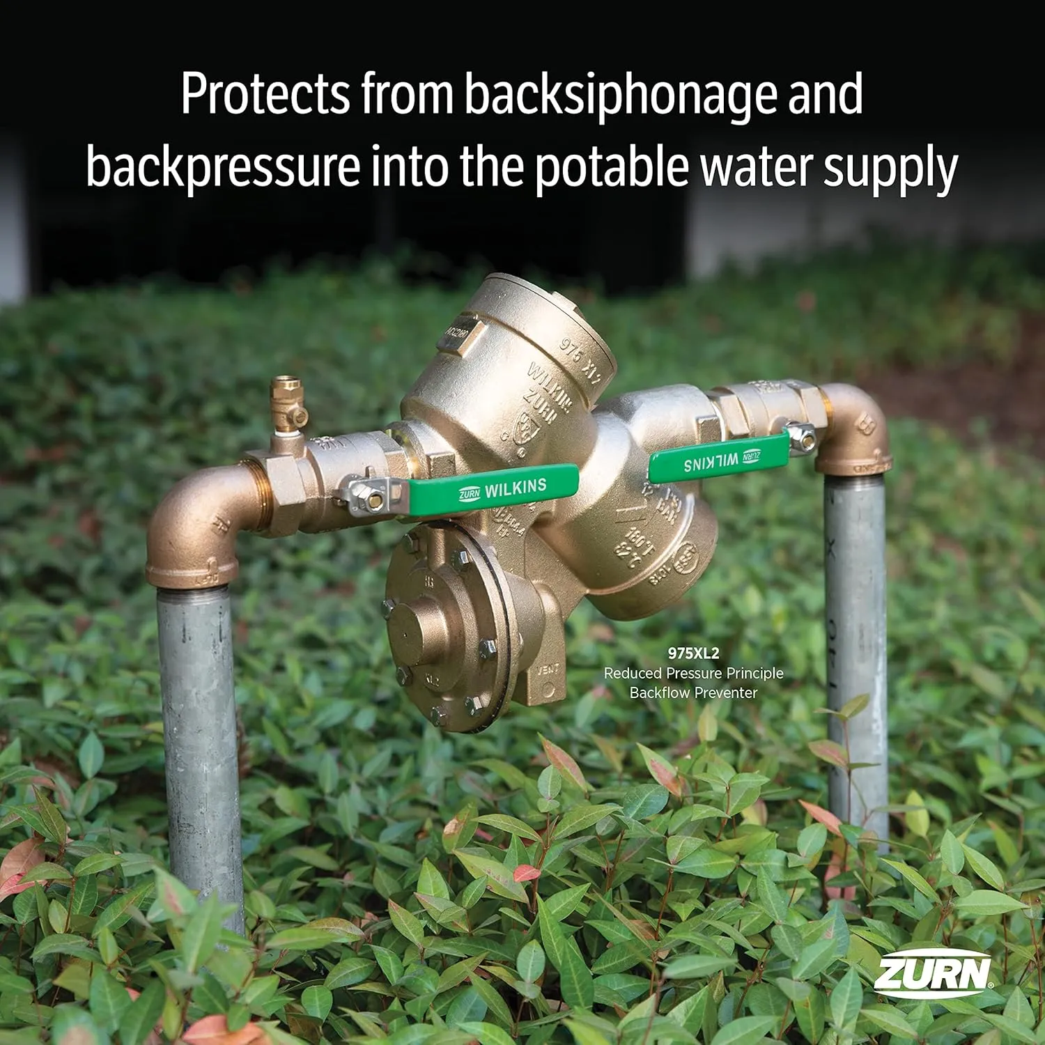 Zurn Wilkins 114-975XL2 1-1/4" 975XL2 Reduced Pressure Principle Backflow Preventer