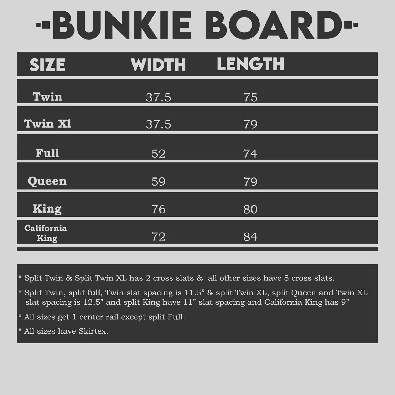 Zutan, 1.5” Split Wood Bunkie Board Full(Fold) Size, Bunkieboard for Bed Support - Fully Assembled, Low Profile Support, Slats Design for Ventilation, Box Spring Alternative